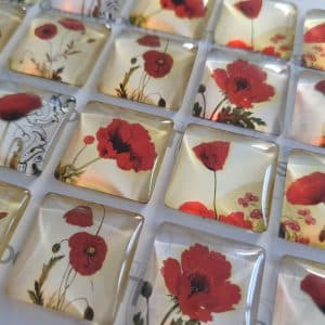 Poppy Surprise Lucky Dip Glass Tiles 25x25mm