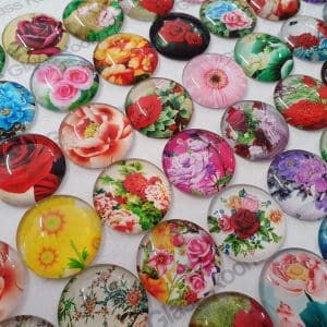 Flower Bed Surprise Lucky Dip Glass Tiles 25mm Round