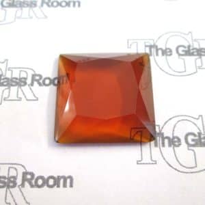 Square Flat Top Faceted 25mm - Amber