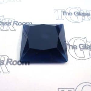 Square Flat Top Faceted 25mm - Dark Blue