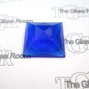 Square Fully Faceted 25mm - Mid Blue