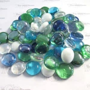 Ocean Mix Glass Blobs 20mm in diameter. Approx 50 per bag