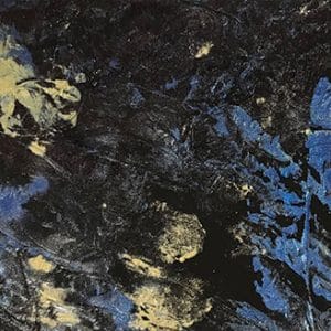Rich Sapphire, Black & Gold Monet Glass