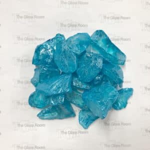 Sky Blue Coated Glass Stone (Cullet), bag approx 300g.
