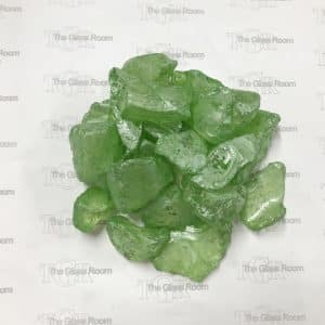 Lime Green Coated Glass Stone (Cullet), bag approx 300g.