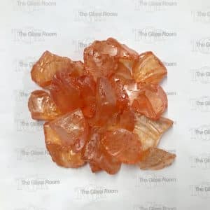 Hot Orange Coated Glass Stone (Cullet), bag approx 300g.