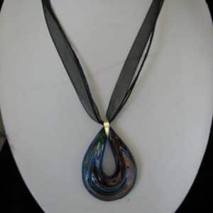 Blue Glass Drop Necklace