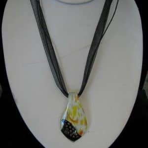 White Glass Drop Necklace