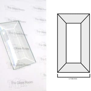 Rectangular Bevel with Flat Top - 1.5"x3" (38.1x76.2mm)